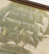 Item #4 Ship Picture in Brown Frame